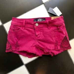 Hollister NWT pink lace short shorts size 0